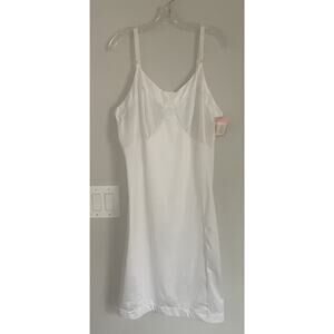 Vintage SEARS Antron Soft Silky and No Cling White Full Slip Dress NWT XL